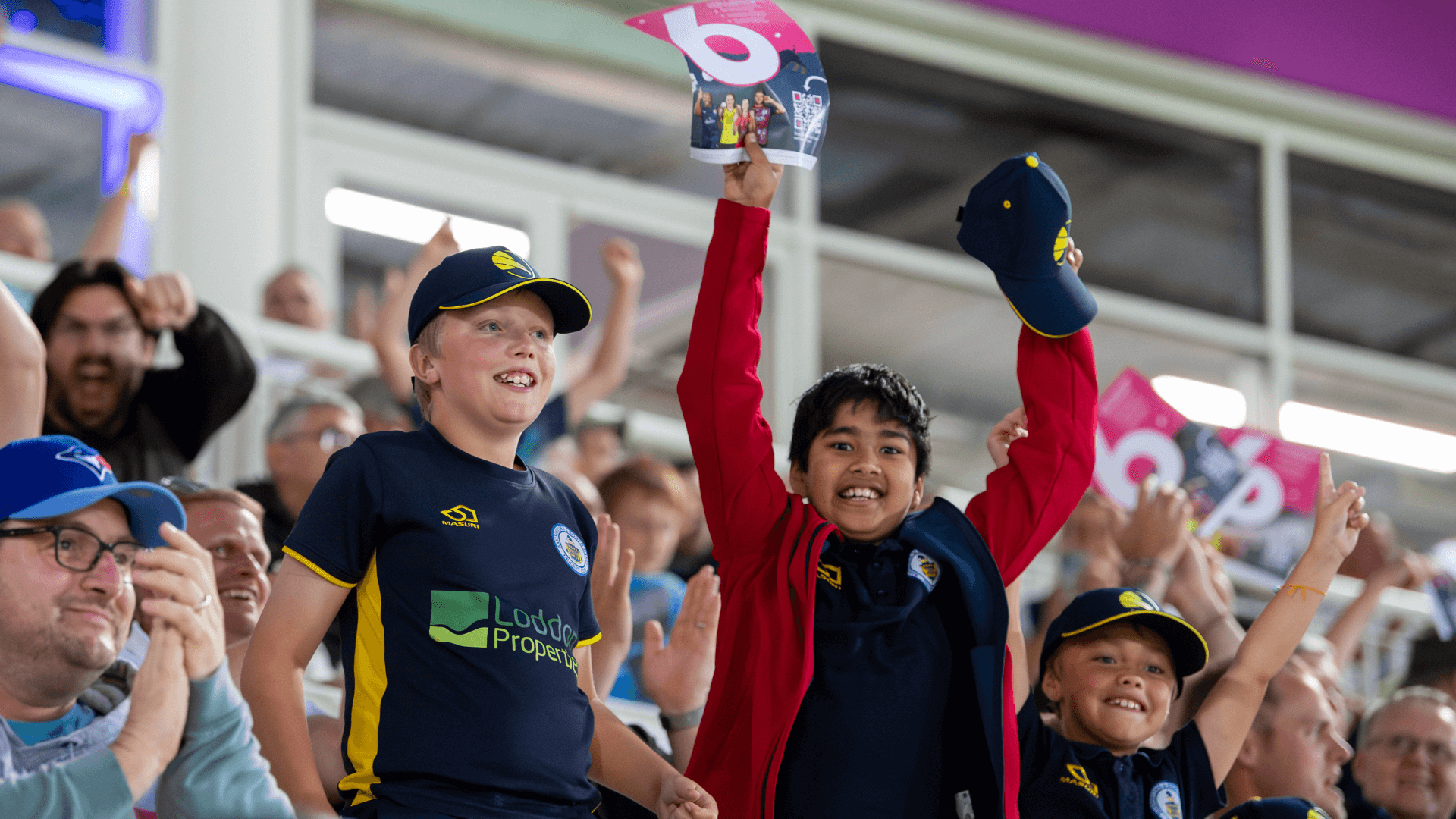 An England fan enjoying international cricket at Utilita Bowl.