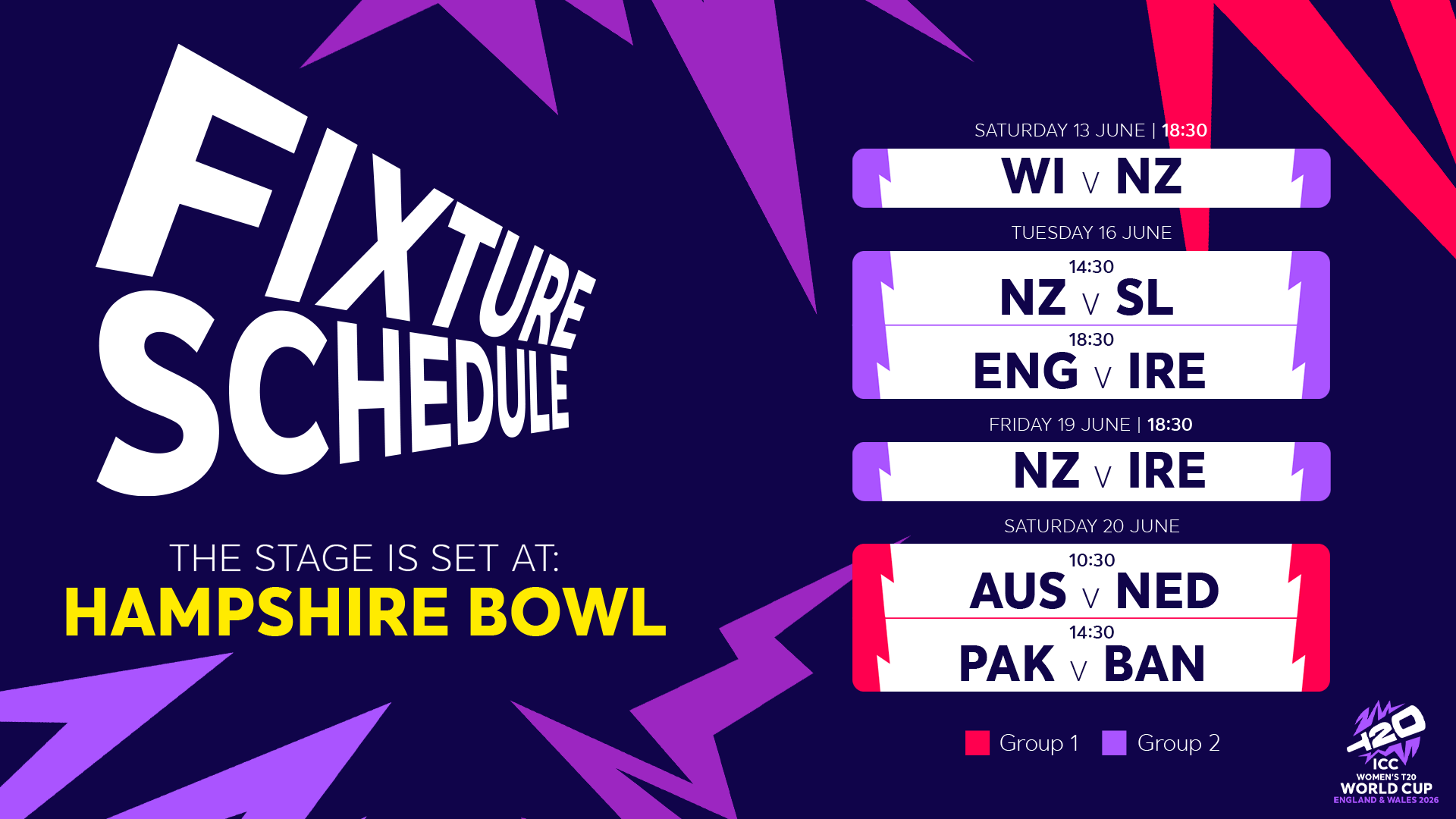 Fixtures coming to the Hampshire Bowl