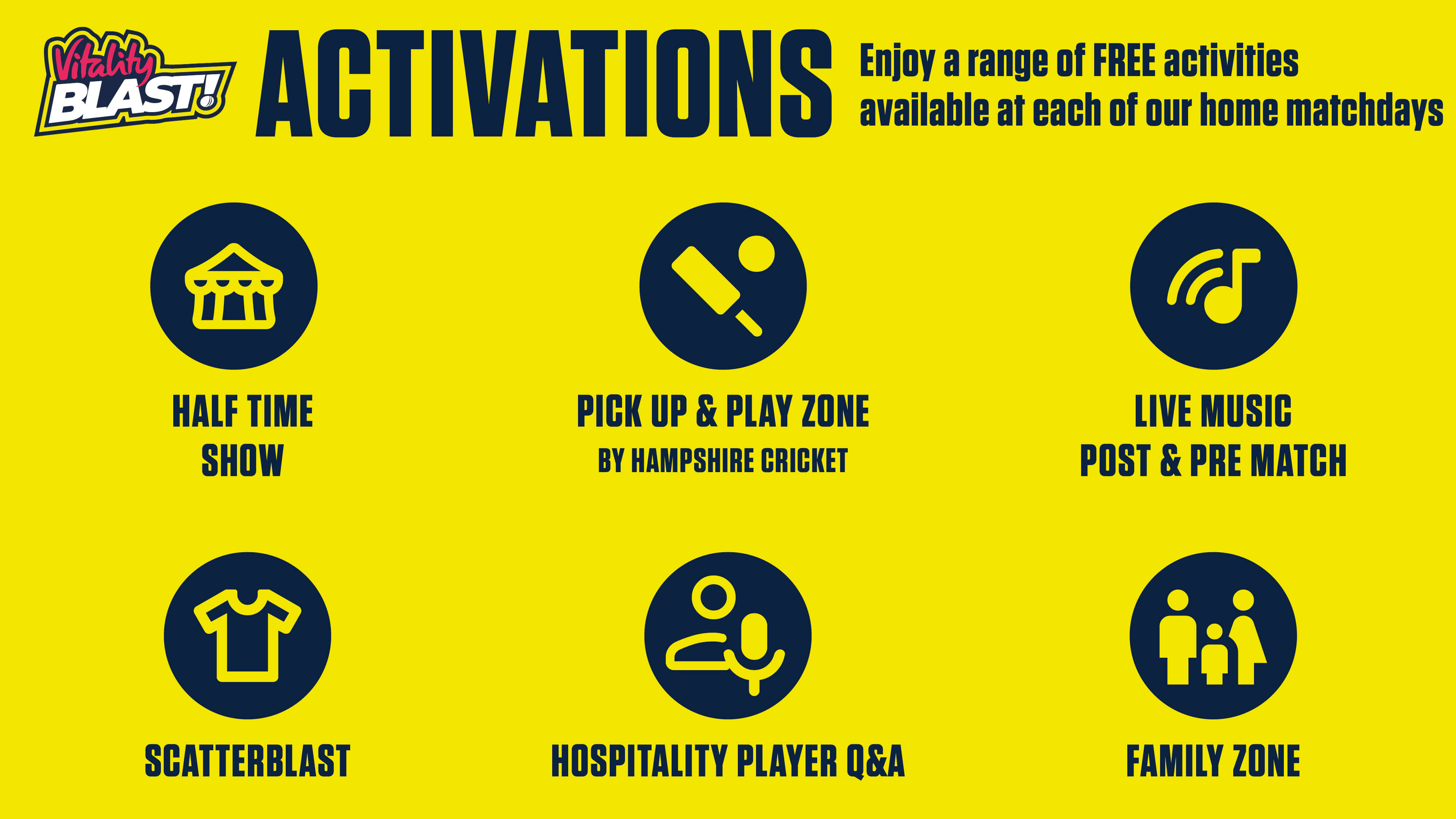 Matchday activations at Vitality Blast